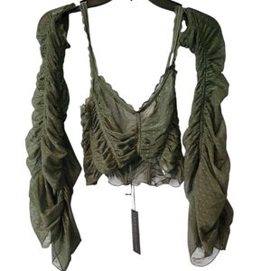 Dolls Kill Widow Moonchild Elegance Long Sleeve Top-With Sleeves-Small NWT